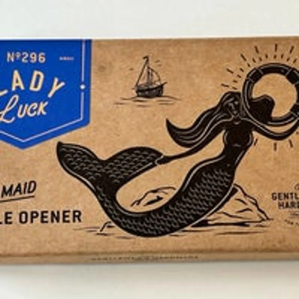 Lady Luck Mermaid Bottle‎ Opener Brass-Coated by Gentlemen's Hardware No. 296